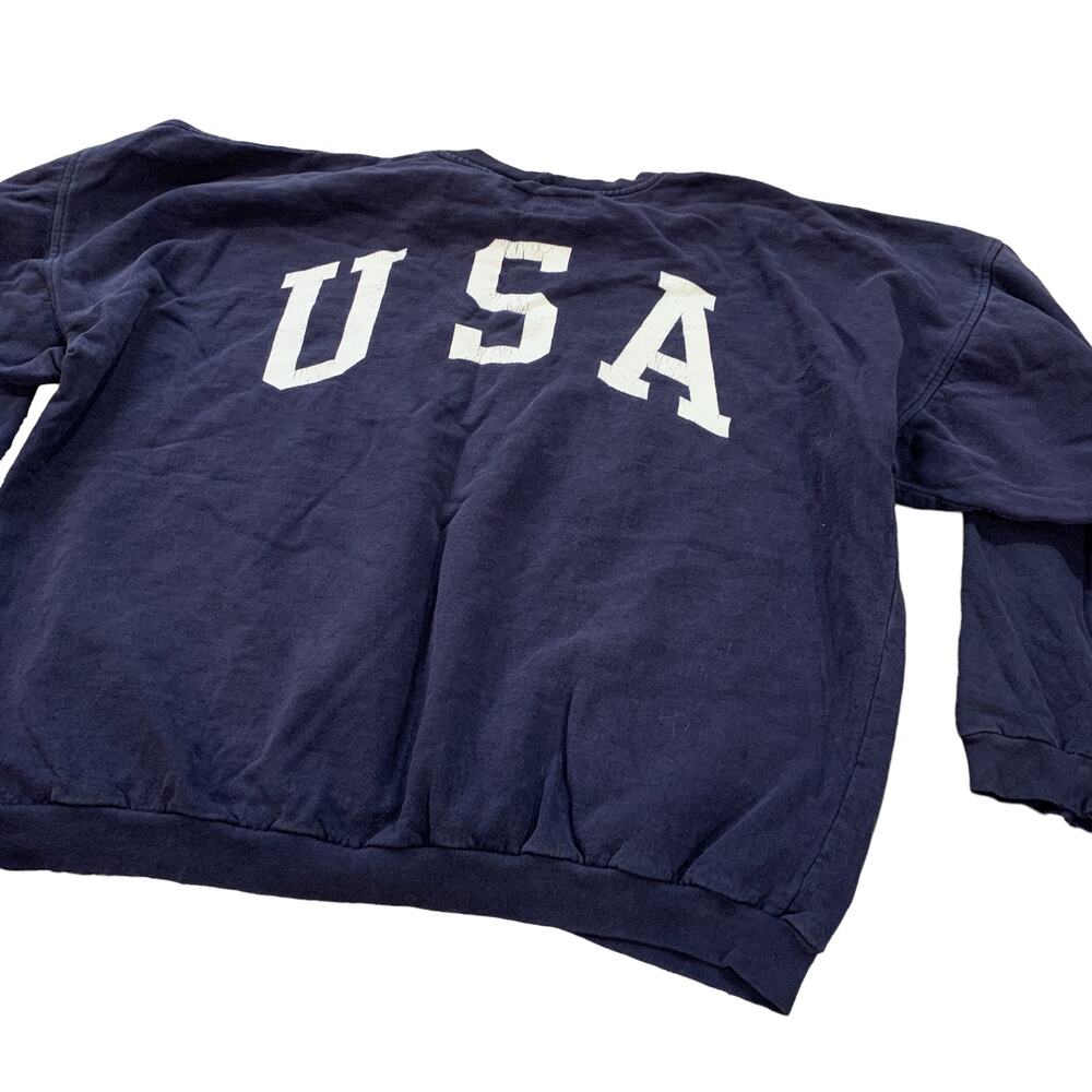 Vintage E.N.U.F. USA Crewneck Sweatshirt Small Navy - Picture 7 of 7
